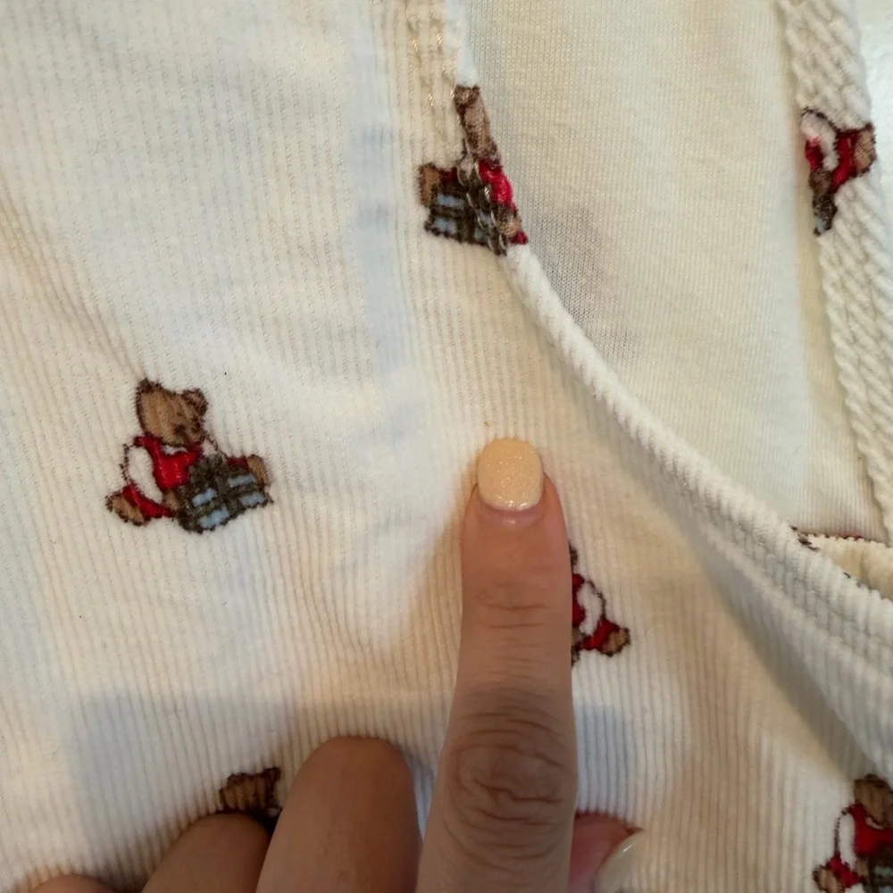 Rare! Reissued Vintage Inspo OshKosh B'gosh Kids White Overalls w/ Bear Pattern